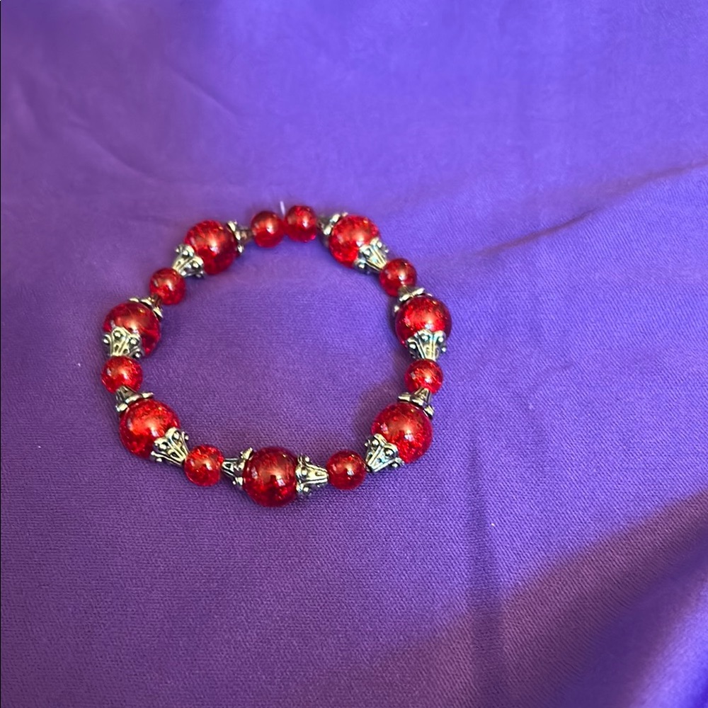 Elegant Red Beaded Bracelet